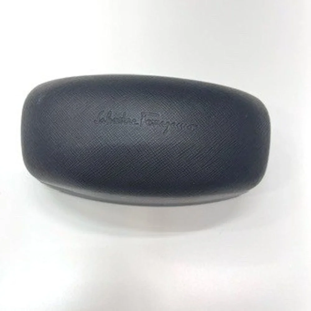 Salvatore Ferragamo Black Saffiano Leather Hard Sunglasses Eyeglasses Case‎